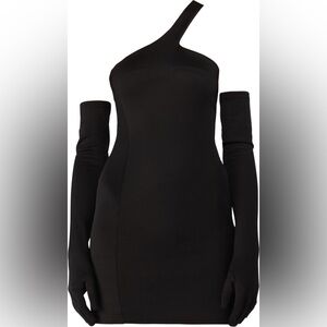Miscreants Black Claudia Mini Bodycon Dress with Gloves